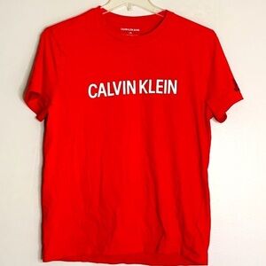 Calvin Klein Jeans Red short sleeve crewneck T-shirt large unisex